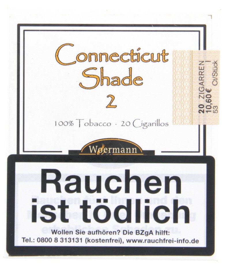 Woermann Cigars Connecticut Shade 100 % Tabak No. 2 - 20er
