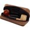 Guy Janot Pfeifentasche 2er braun Buffalo / Canvas (6220) offen