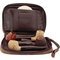 Guy Janot Pfeifentasche 4er braun Buffalo / Canvas (6249) offen