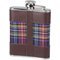 Classic Taschenflasche Edelstahl/Leder braun/Schottenkaro blau 180 ml (725647) Rückseite